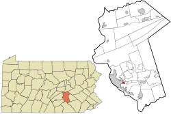 Dauphin County Pennsylvania incorporated and unincorporated areas Paxtang highlighted